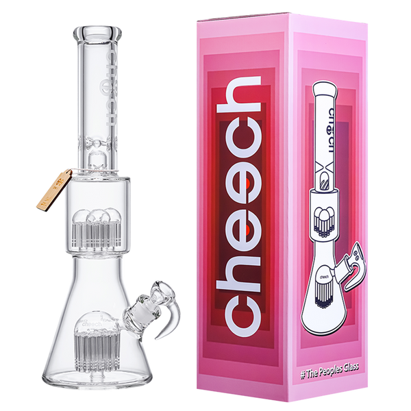 18" Cheech Glass Double Tree Perc Bong bong