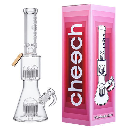 18" Cheech Glass Double Tree Perc Bong bong