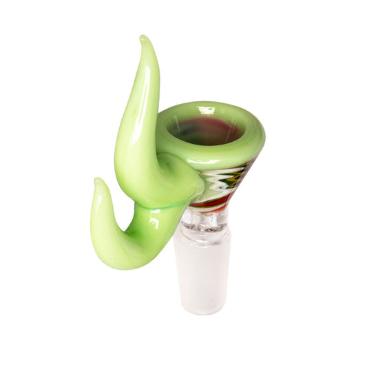 Red Eye Glass 14mm Wig-Wag Cone Pull-Out W/Dual Horn Handle