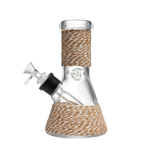 OG 8-Inch Patterned Triangles with Monochrome Glass Stained Knitting Thread Bong