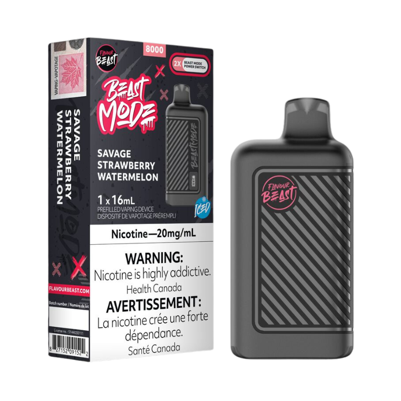 Flavour Beast Mode 8000 Disposable Vape – 20mg in Savage Strawberry Watermelon