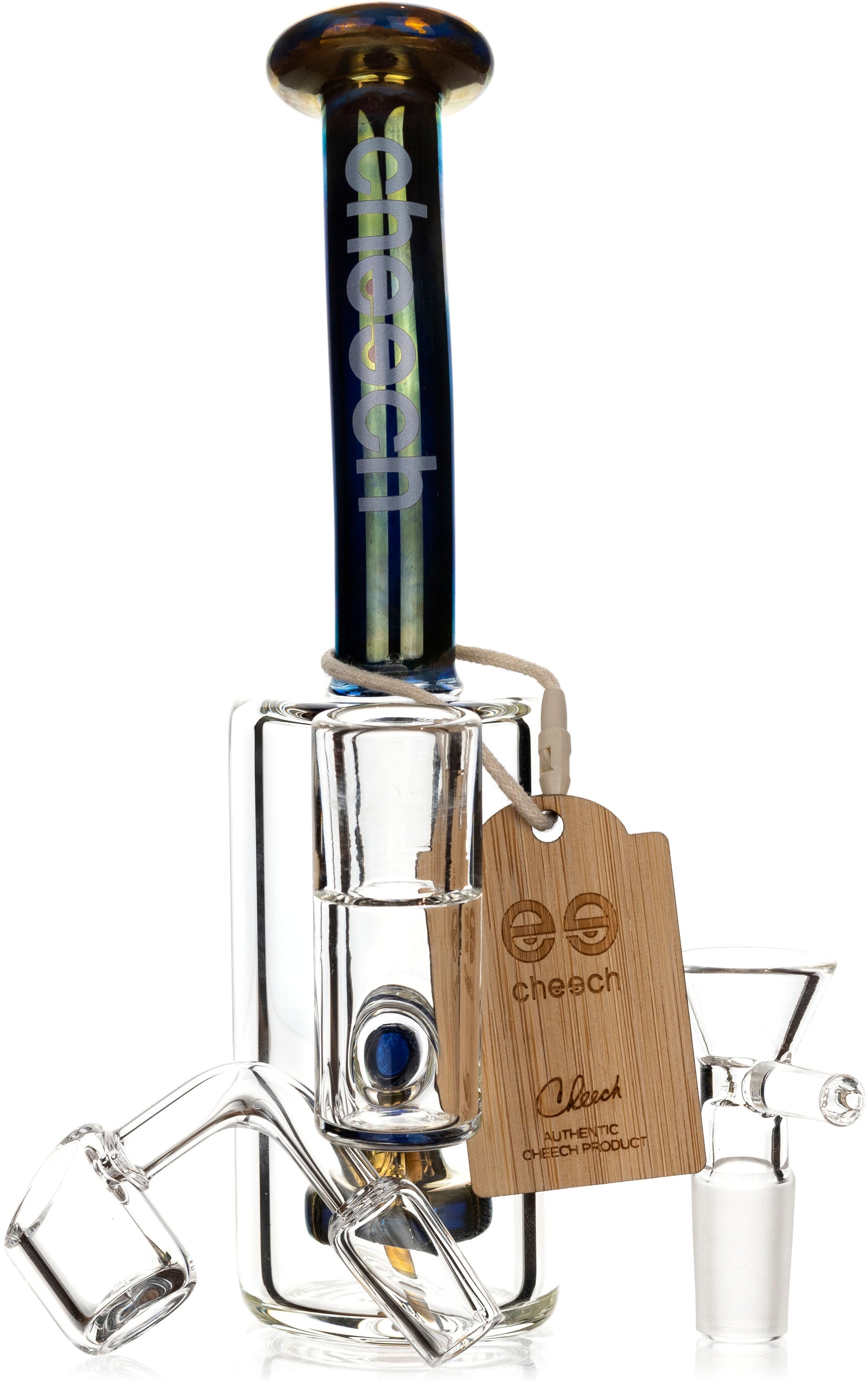Cheech Glass 7 inch metallic showerhead dab rig bong