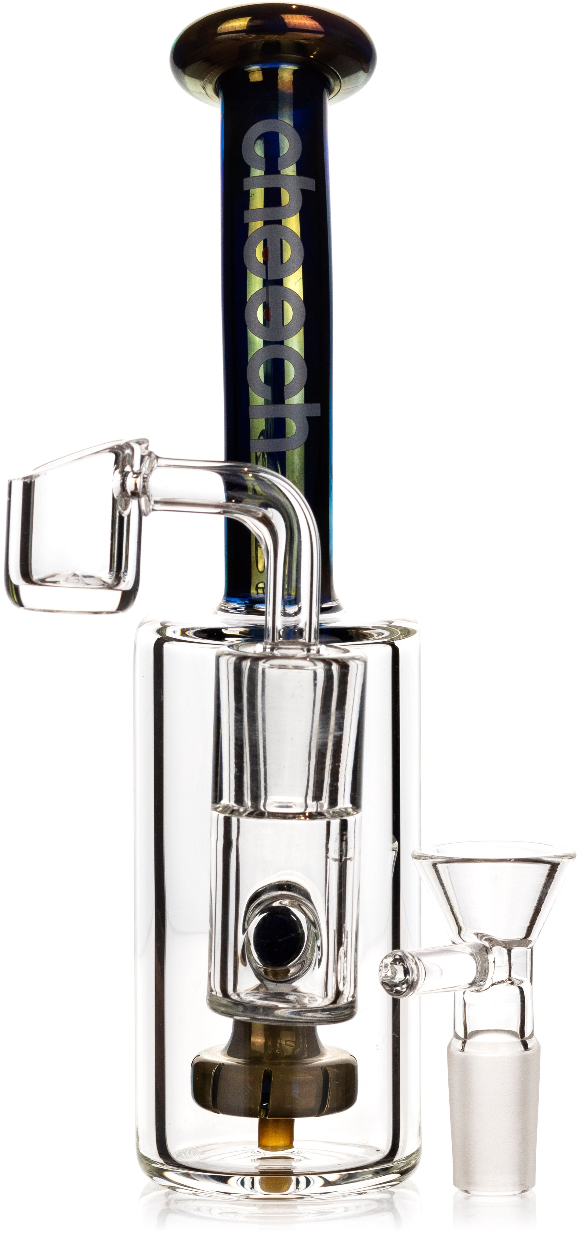 Cheech Glass 7 inch metallic showerhead dab rig bong