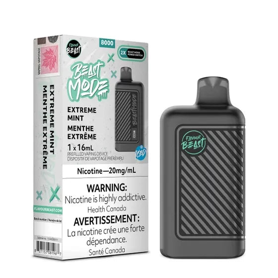Flavour Beast Mode 8000 Disposable Vape – 20mg in Extreme Mint