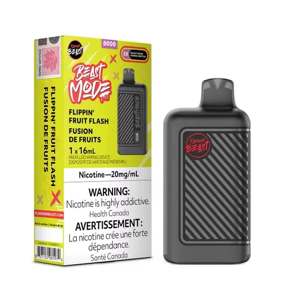 Flavour Beast Mode 8000 Disposable Vape – 20mg in Flip in Fruit Flash