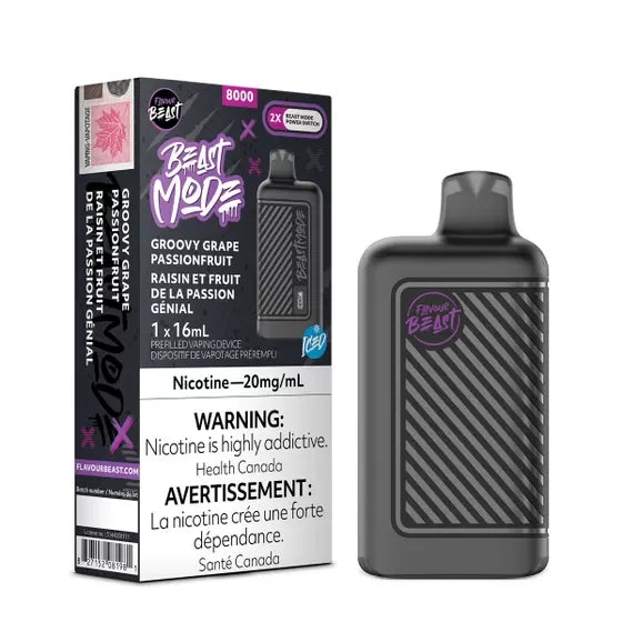 Flavour Beast Mode 8000 Disposable Vape – 20mg in Groovy Grape Passionfruit