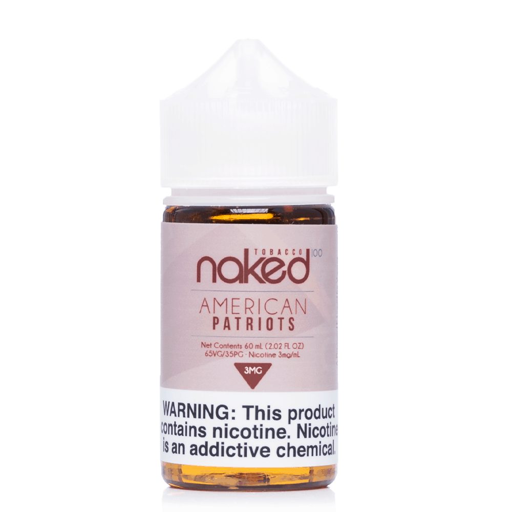 Naked 100 Salts E-Liquid – 12mg in American Patriots, smooth throat hit & rich flavour
