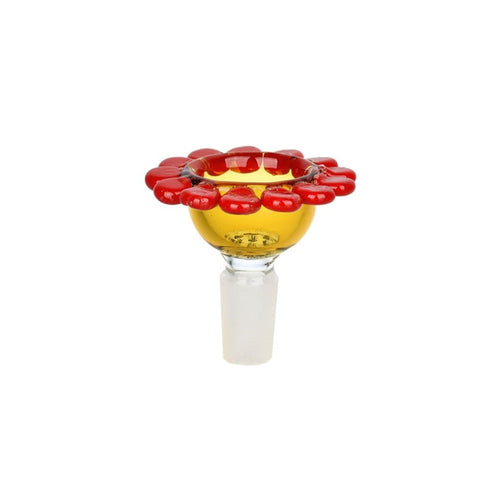 Red eye glass 14mm Spring Flower Herb Slide