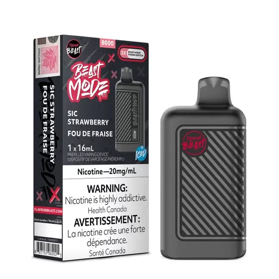 Flavour Beast Mode 8000 Disposable Vape – 20mg in Sic Strawberry