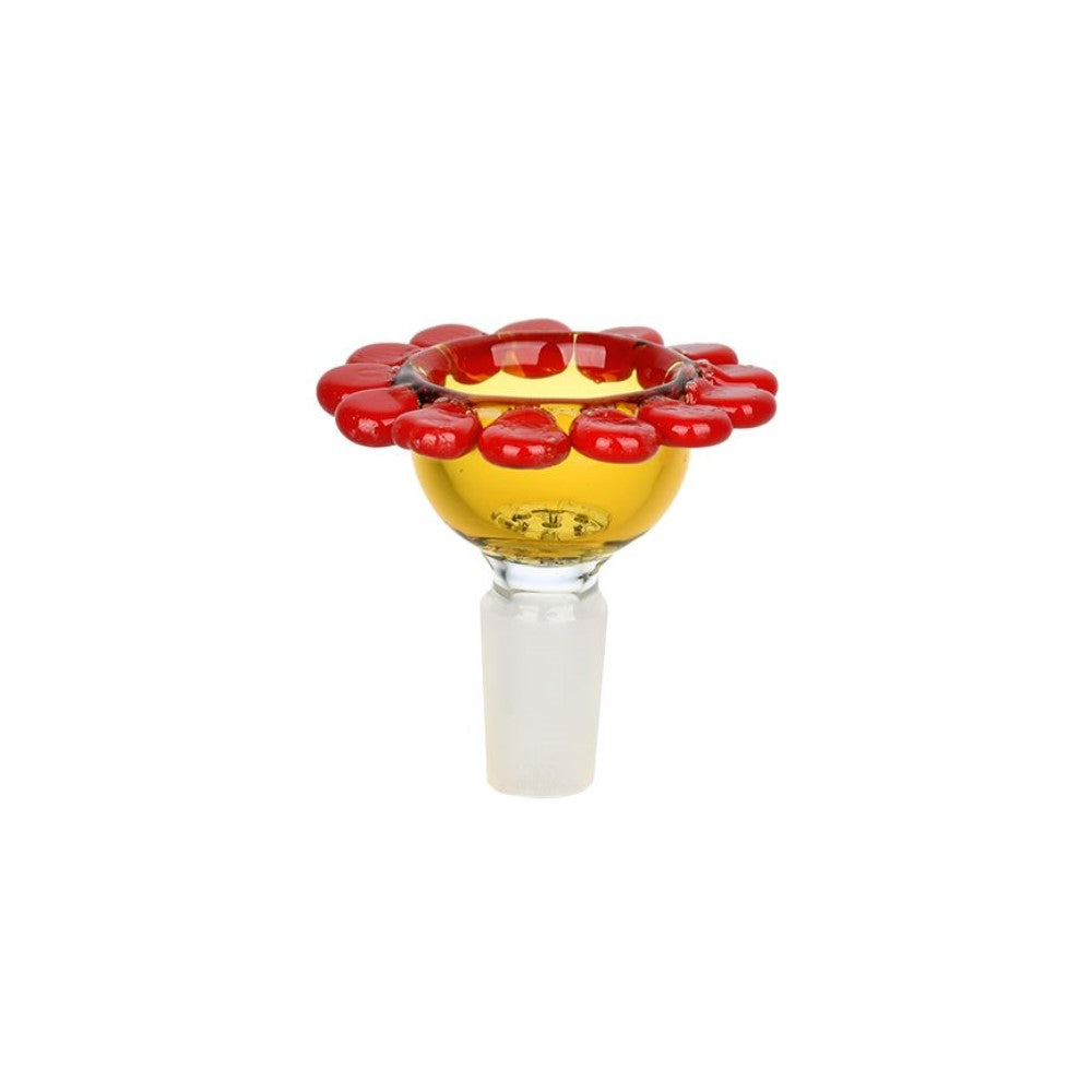 Red eye glass 14mm Spring Flower Herb Slide