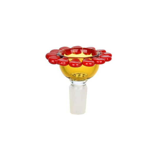 Red eye glass 14mm Spring Flower Herb Slide