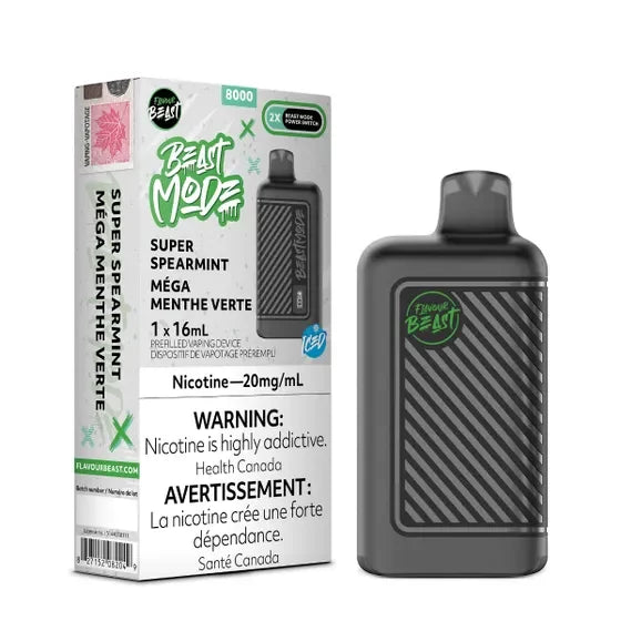 Flavour Beast Mode 8000 Disposable Vape – 20mg in Super Spearmint