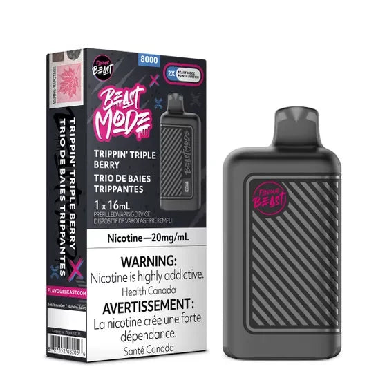 Flavour Beast Mode 8000 Disposable Vape – 20mg in Tippin' Tiple Berry
